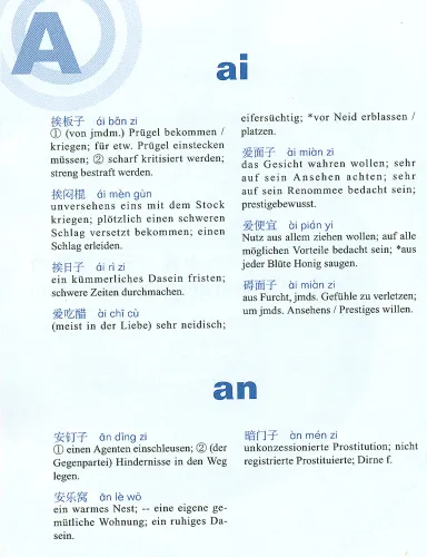 Das idiomatische Lexikon Chinesisch-Deutsch [The Idiomatic Dictionary Chinese-German]. ISBN: 9787513501279
