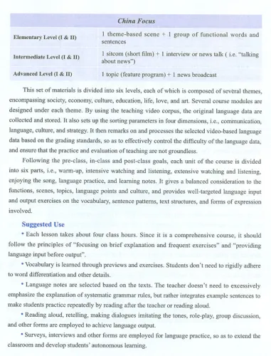 China Focus: Chinese Audiovisual-Speaking Course Intermediate Level II - Personages. ISBN: 9787561950791