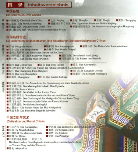 Ein Kaleidoskop der chinesischen Kultur [German Language Edition - Series 1] [5 DVD-Rom+5 Books+50 Bookmarks]. ISBN: 7561924186, 9787561924181