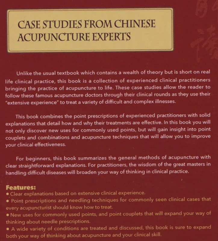 Case Studies From Chinese Acupuncture Experts [Englische Ausgabe]. ISBN: 9787117118088