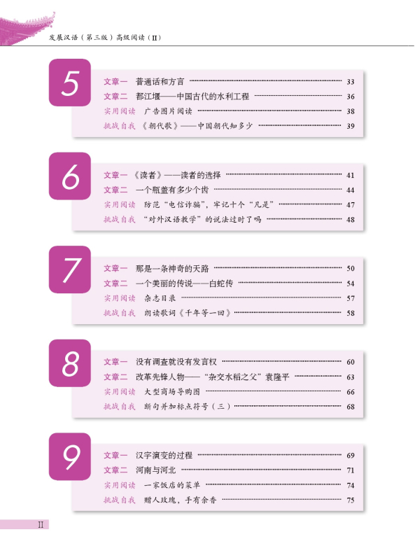 Developing Chinese [3rd Edition] Advanced Reading Course II. ISBN: 9787561965993