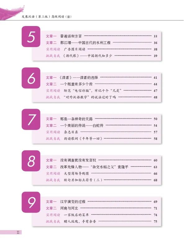 Developing Chinese [3rd Edition] Advanced Reading Course II. ISBN: 9787561965993