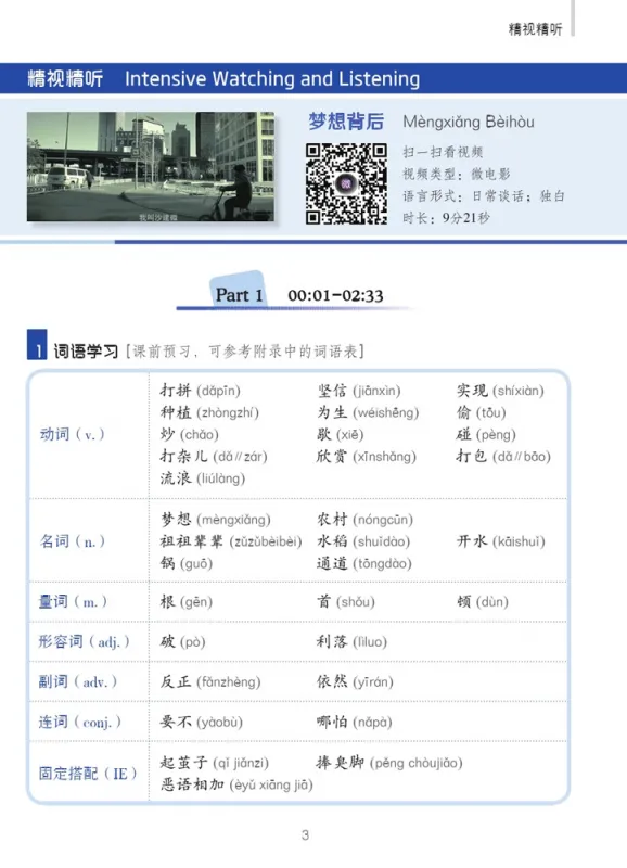 China Focus: Chinese Audiovisual-Speaking Course Intermediate Level I - Dream. ISBN: 9787561945254