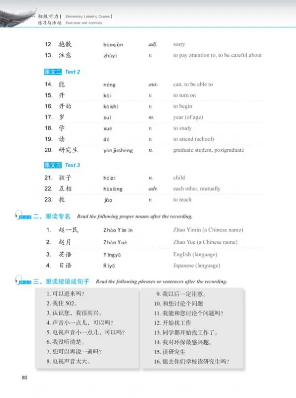 Developing Chinese [2nd Edition] Elementary Listening Course I. ISBN: 9787561930632