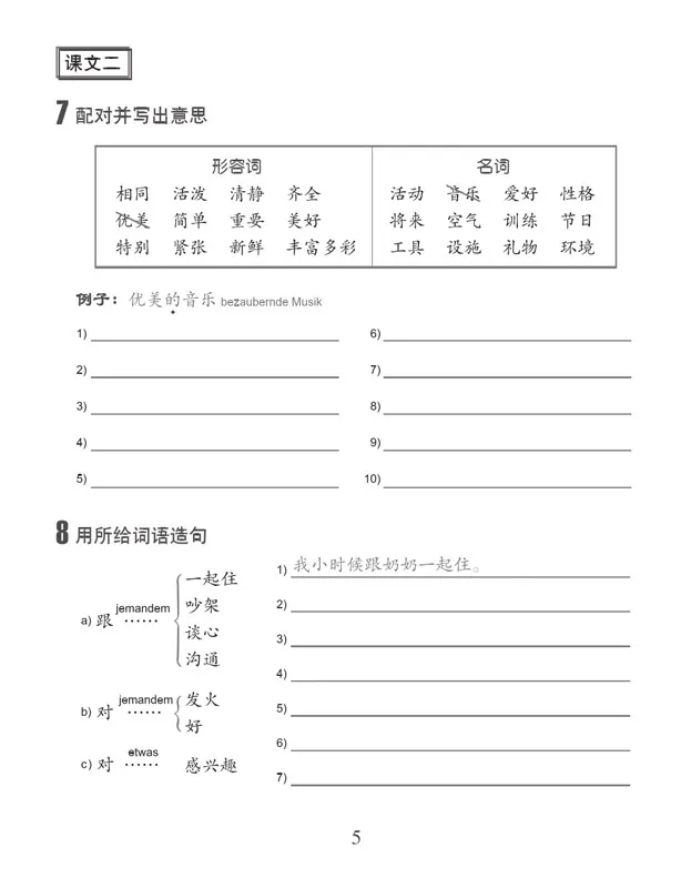 Erste Schritte in Chinesisch Arbeitsbuch 5 [German Language Edition]. ISBN: 9787561944332